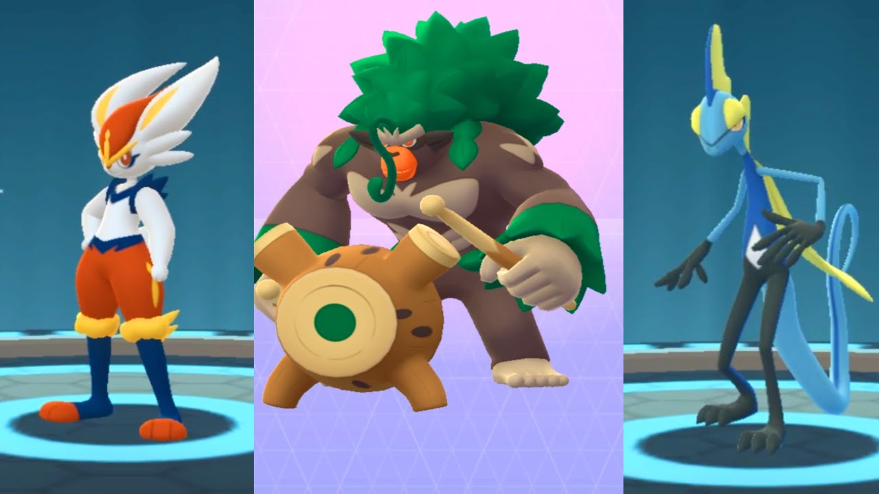 Fully evolved Gen 8 Galar Staters in Pokemon go.
