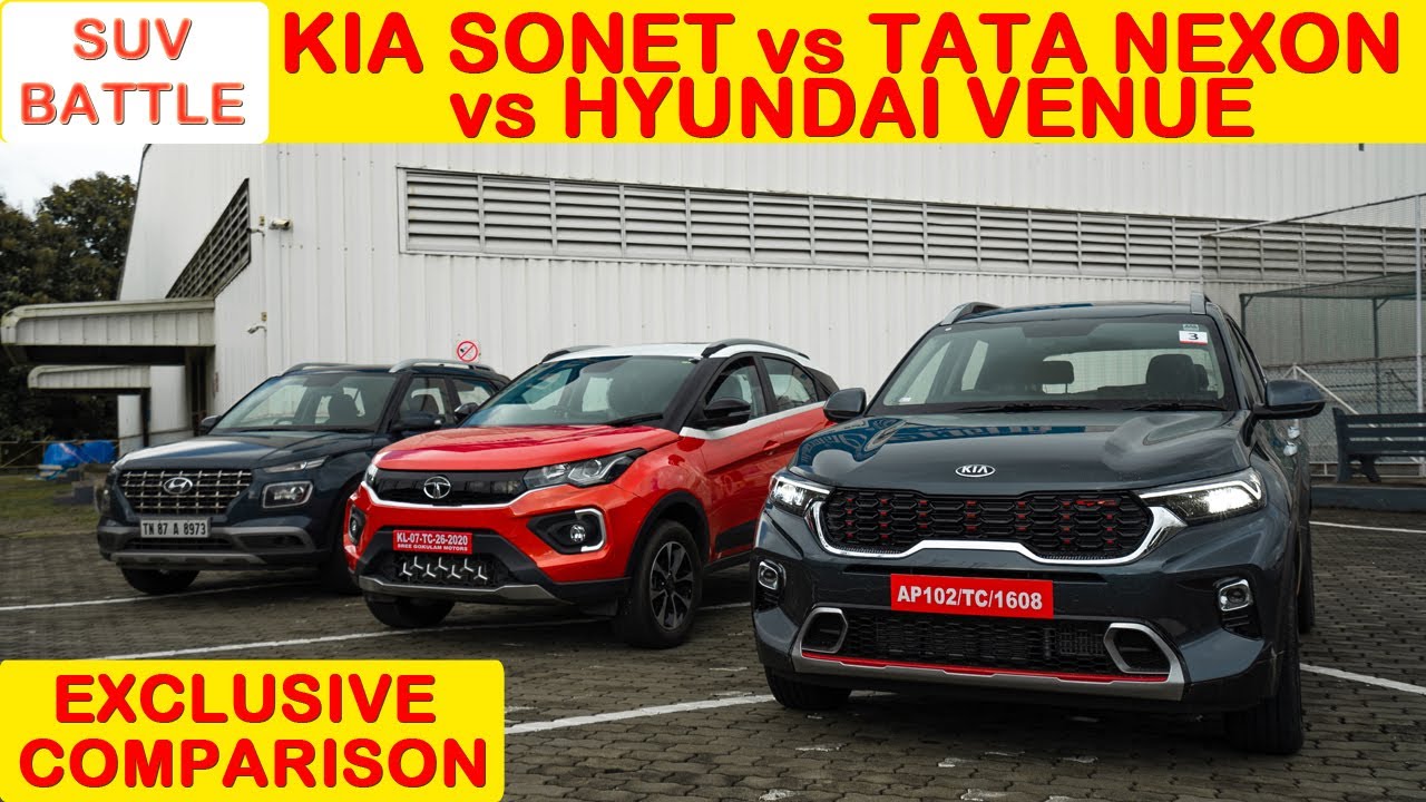 Kia Sonet vs Tata Nexon vs Hyundai Venue | Compact SUV Battle | Which is Better? | PitstopWeekly