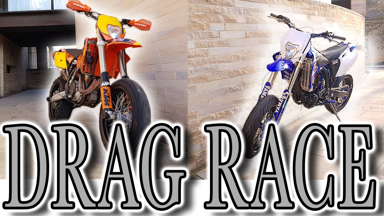ktm exc450 vs yamaha wr400f | Drag Race | Almost Crashed!!