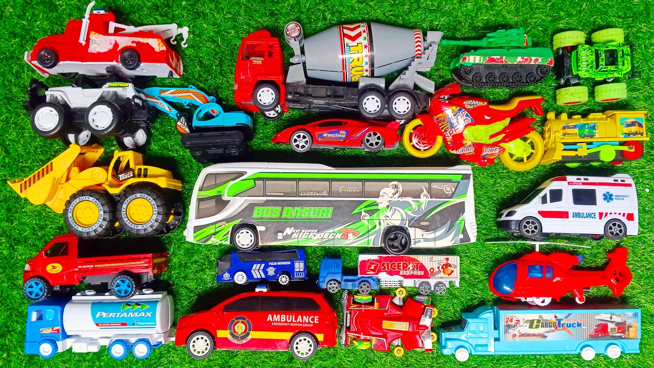 Mainan Mobil Polisi, Ambulan, Mobil Molen, Truk Oleng, Dum Truk, Excavator, Mobil Balap, Beko,Damkar