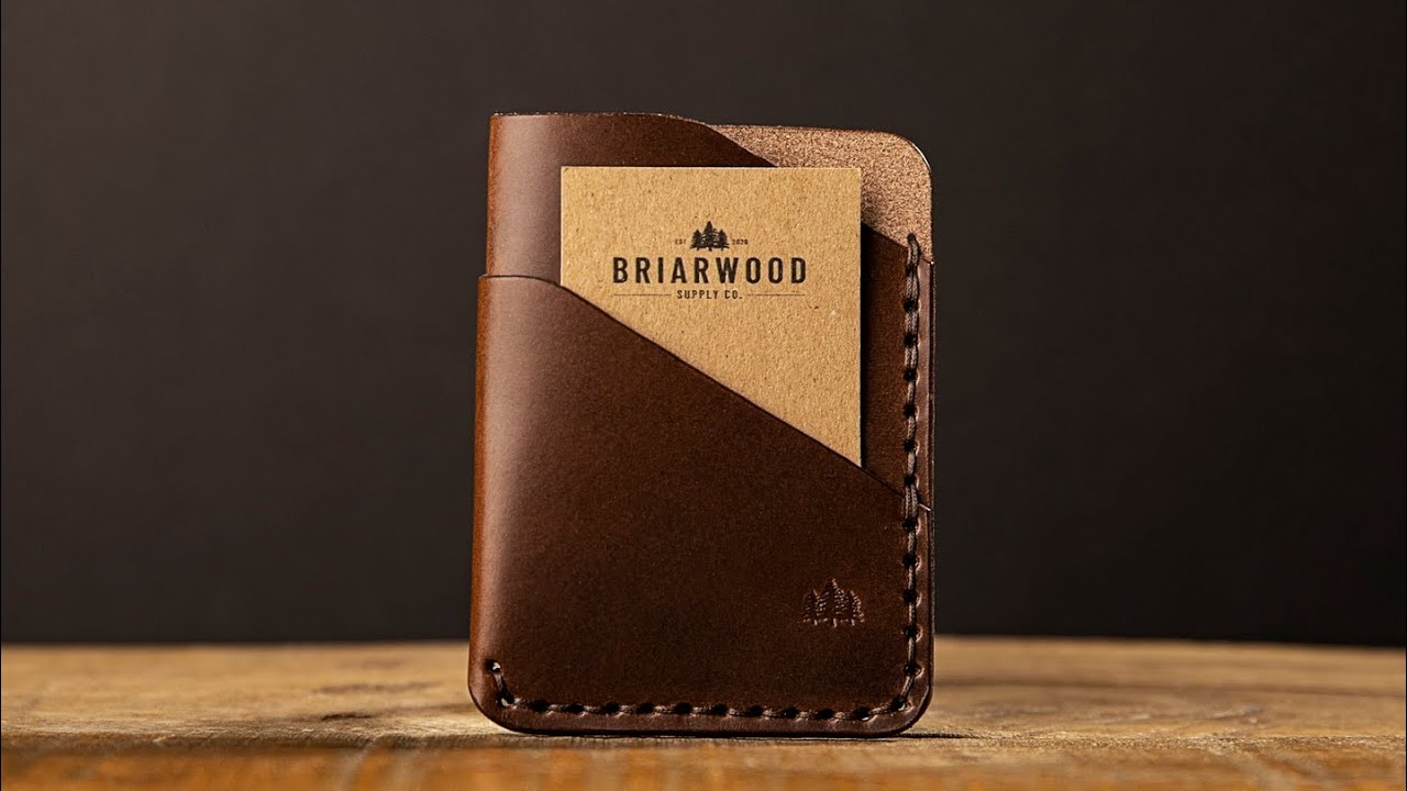 HANDMADE LEATHER CARD WALLET - DIY BUILD ASMR