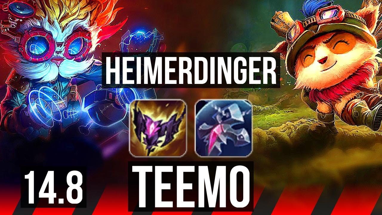 HEIMERDINGER vs TEEMO (TOP) | 8 solo kills, 17/2/5, Legendary | EUW Master | 14.8