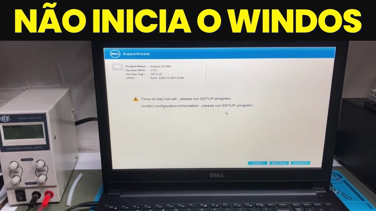 Notebook Dell Inspiron 15 3567 não inicia o Windows.