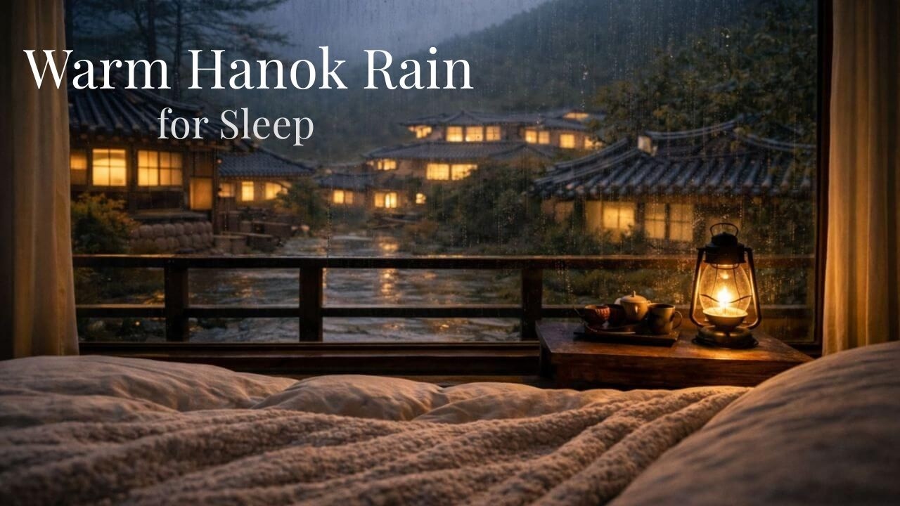 Rain for Sleep | Hanok Rain POV — Core Dim Lantern Bedroom (8 Hours)