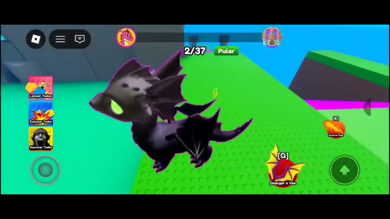 Virei um dragão no Roblox 