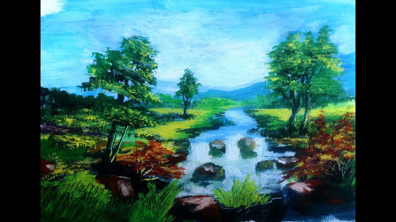 DÉMONSTRATION PEINTURE À L'HUILE AVEC PLUSIEURS COULEURS