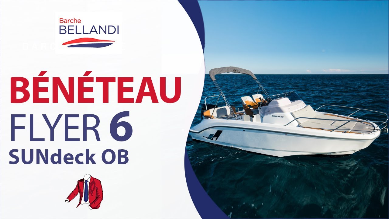 Bénéteau FLYER 6 SUNdeck OB con motore HONDA 100 Cavalli // Prova TECNICA sul lago di Garda