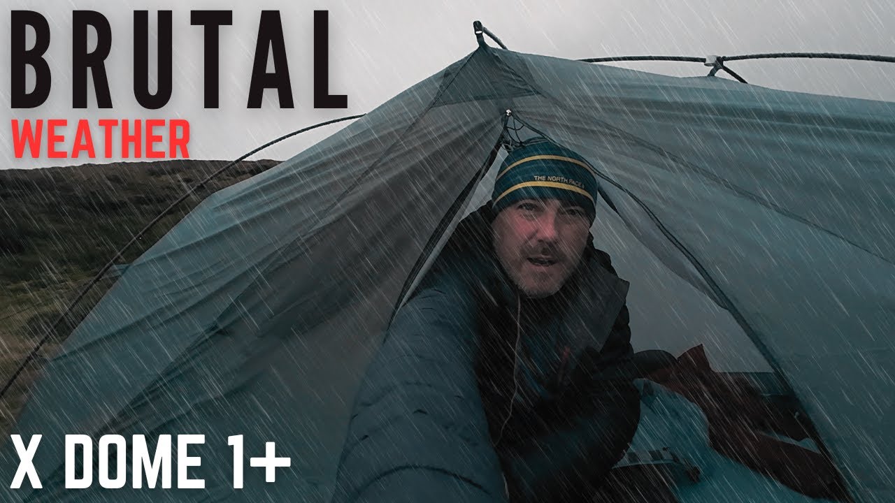 Stormy Winter Wild Camping ! | Smashed by Strong Winds & Heavy Rain in the Durston X Dome 1