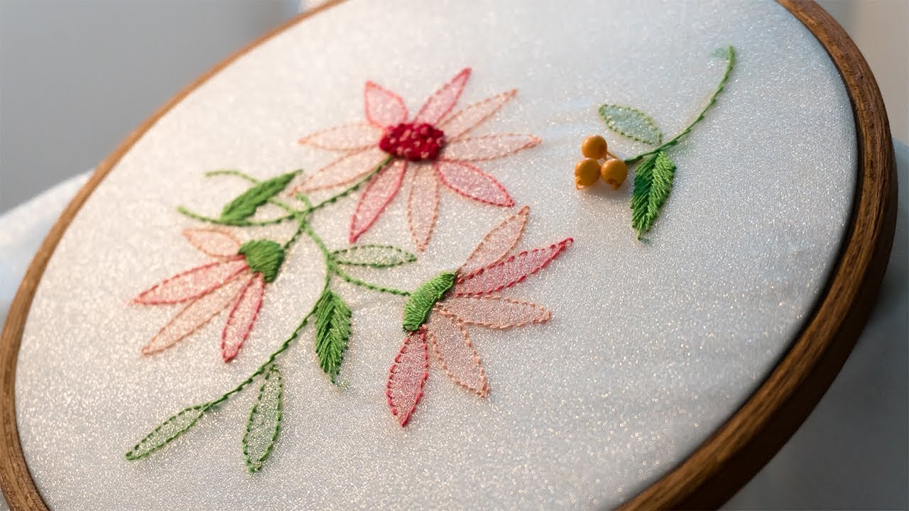Shadow Work Embroidery: Hand Embroidery Design by DIY Stitching