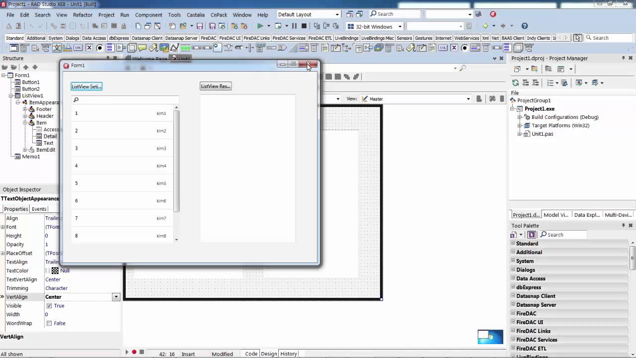 Delphi XE8 ListView