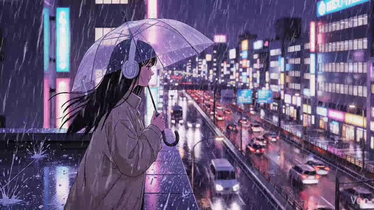 Japanese Neon Rain 🌧️ Night Lofi for Focus & Relax