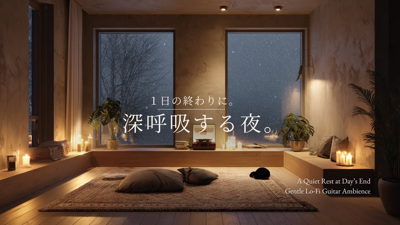 【夜の癒しBGM】1日の終わりに、深呼吸する夜。｜A Night for a Deep Breath – Gentle Guitar Lo-Fi 🌙🎵