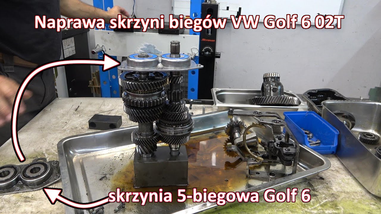 Naprawa skrzyni biegów 5 bieguw w VW Golf 6 02T i wymiana sprzęgła