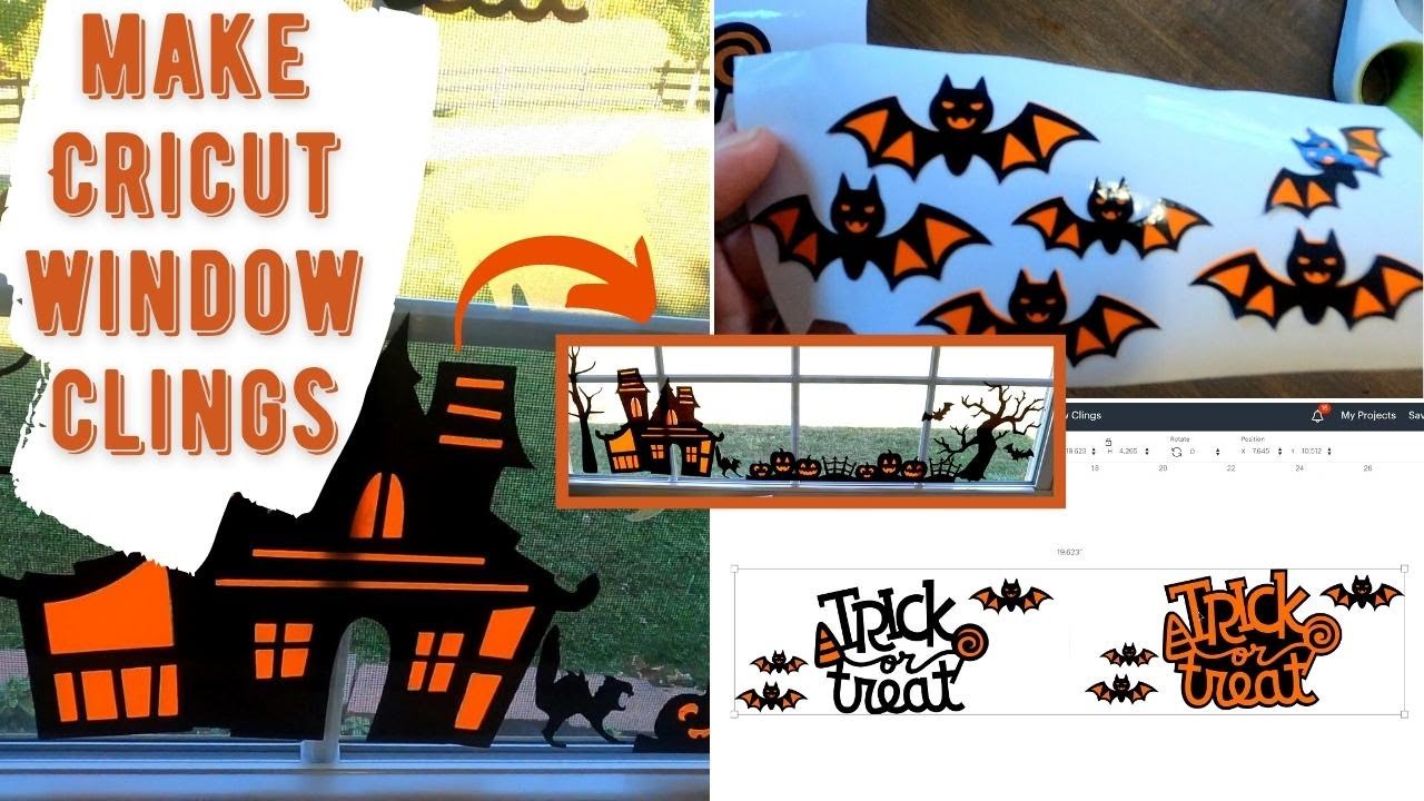 How To Use Cricut Window Cling Material / Make Halloween Window Decor!