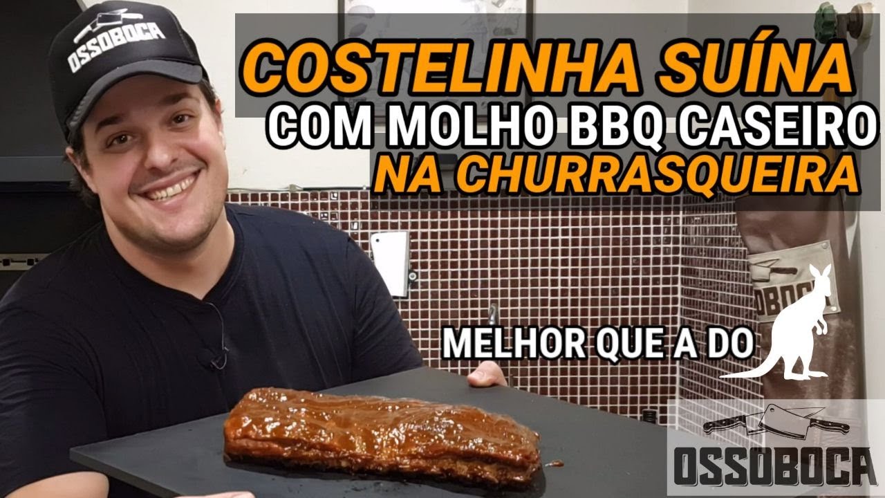 COSTELINHA SUÍNA COM MOLHO BBQ CASEIRO NA CHURRASQUEIRA - MELHOR QUE A DO CANGURU!