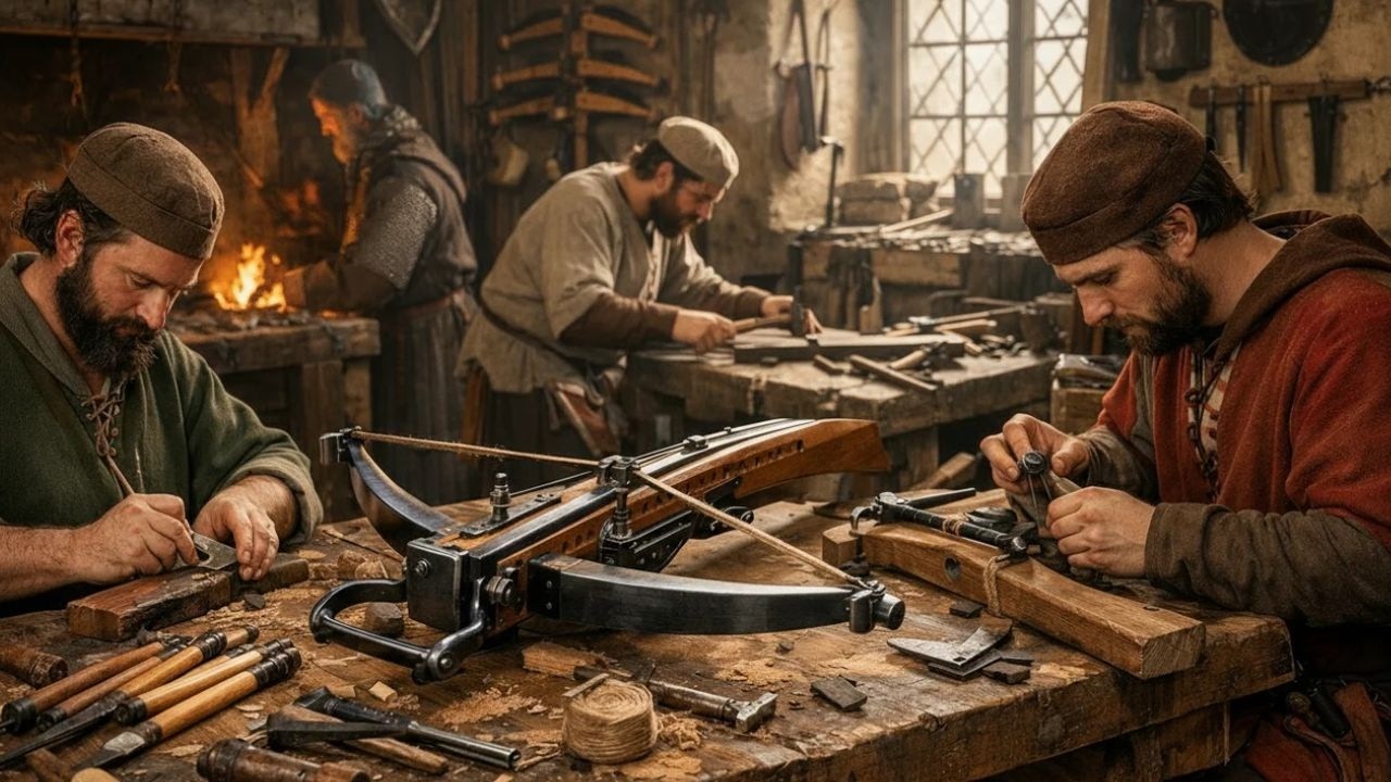 Inside the Repeating Crossbow Workshop: The Weapon That Fired Nonstop (Full Process)