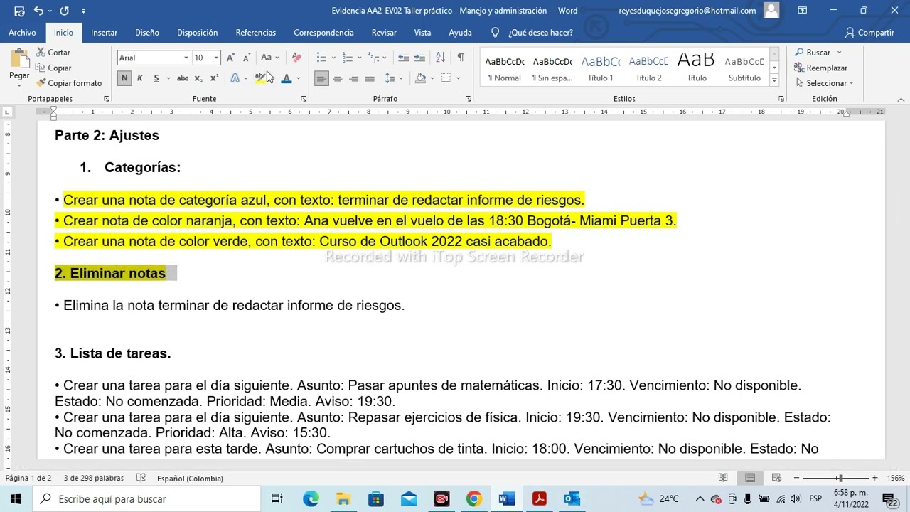 Como crear y personalizar  notas en Outlook 365