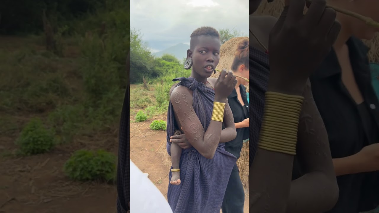 Mursi tribe Omo valley Ethiopia #short #ethiopia #omovalley #omoregiontours #omoriver #shortvideo