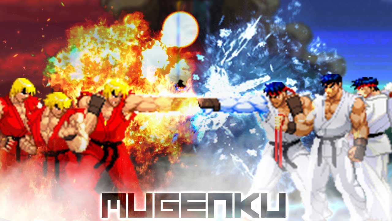 Ice Ryu Team vs Fire Ken Team. Street Fighter Mugen Multiverse