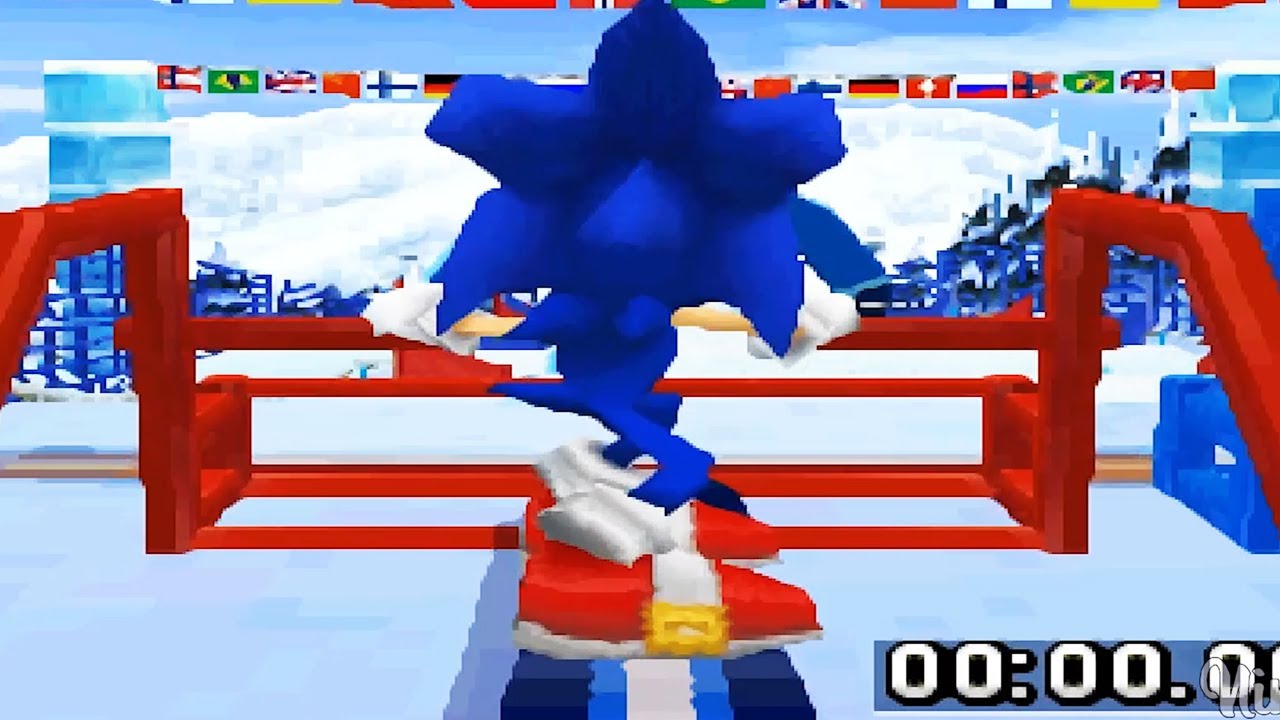Mario & Sonic at the Olympic Winter Games (DS) - All Characters Snowboard Cross Gameplay