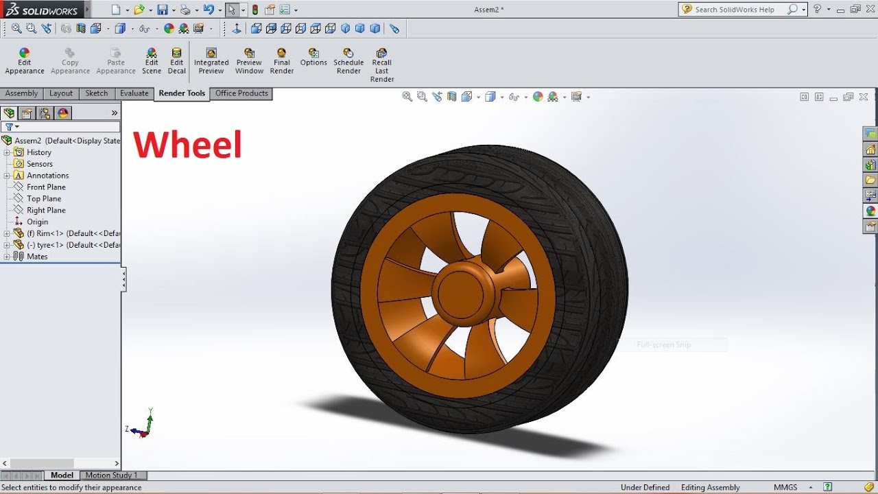 SolidWorks Tutorial Sketch Wheel