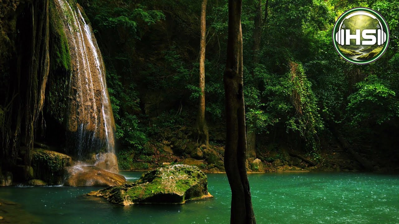 Rain, Waterfall & Bubbling Water 🌿 3D ASMR 🌊 Tropical Cave Ambience