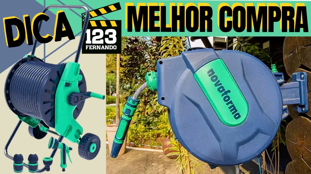 SUPER DICA DE PREÇO! CARRETEL DE MANGUEIRA RETRÁTIL AUTOMÁTICO, COMPLETO COM OU SEM MANGUEIRA 20/25m