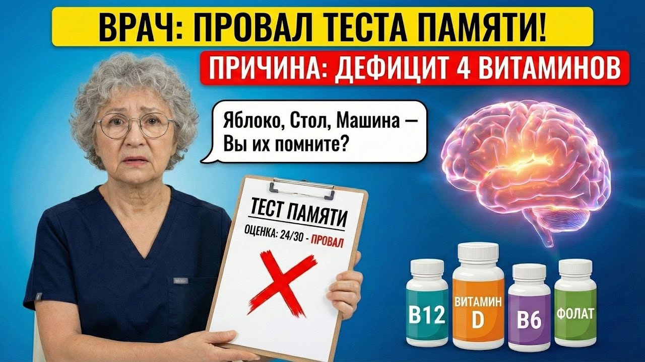 ПОЖИЛЫЕ: Не помните эти 3 слова? 4 Дефицита витаминов, которые врачи НЕ проверяют