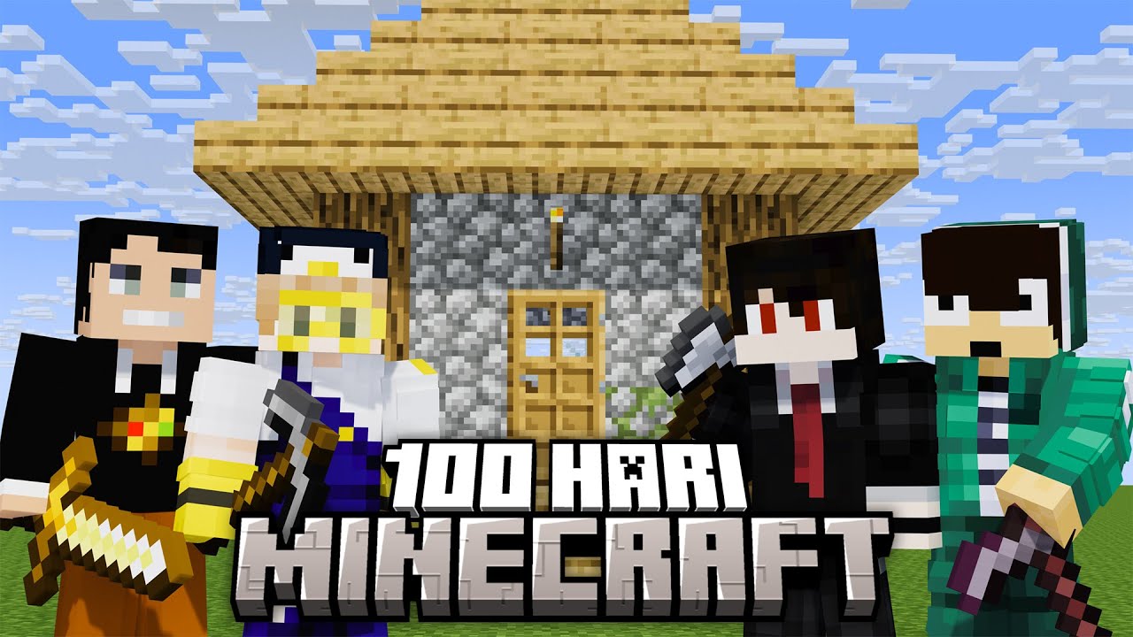 100 Hari Minecraft tapi YouTuber Atur Semua Peralatanku​