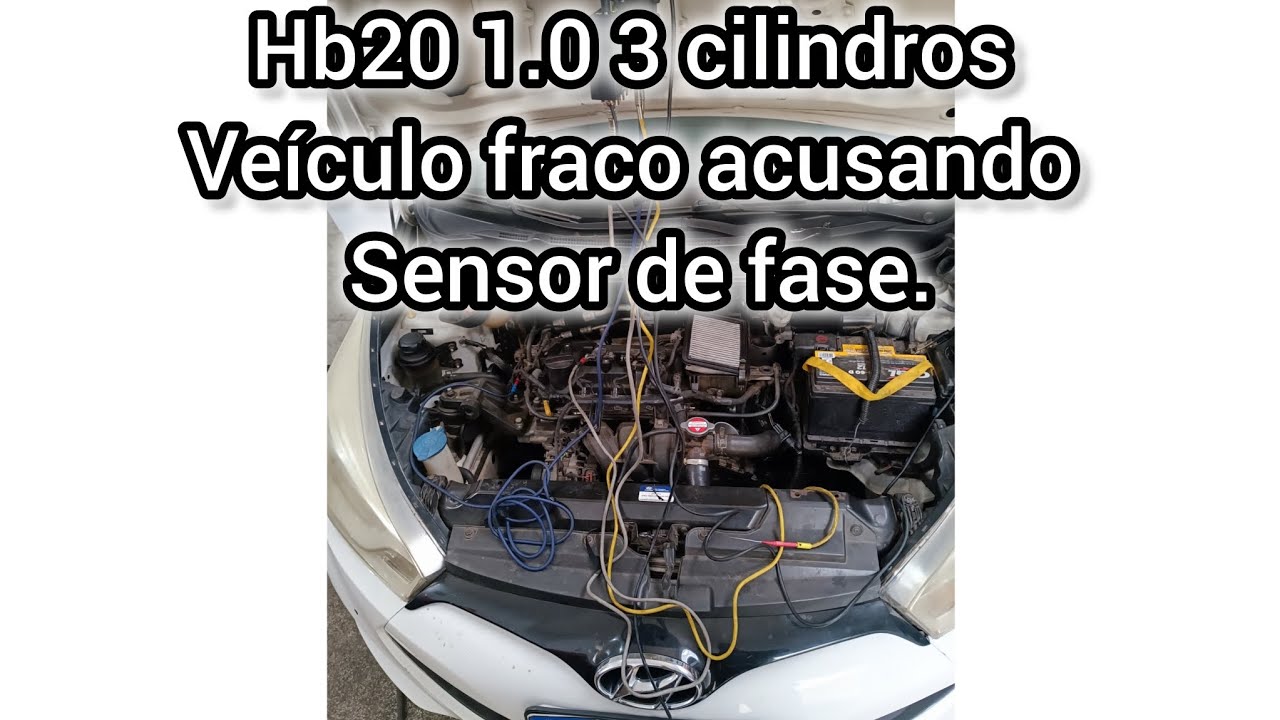 HB20 1.0 3 cilindros diagnóstico sensor de fase não funciona. Carro fraco