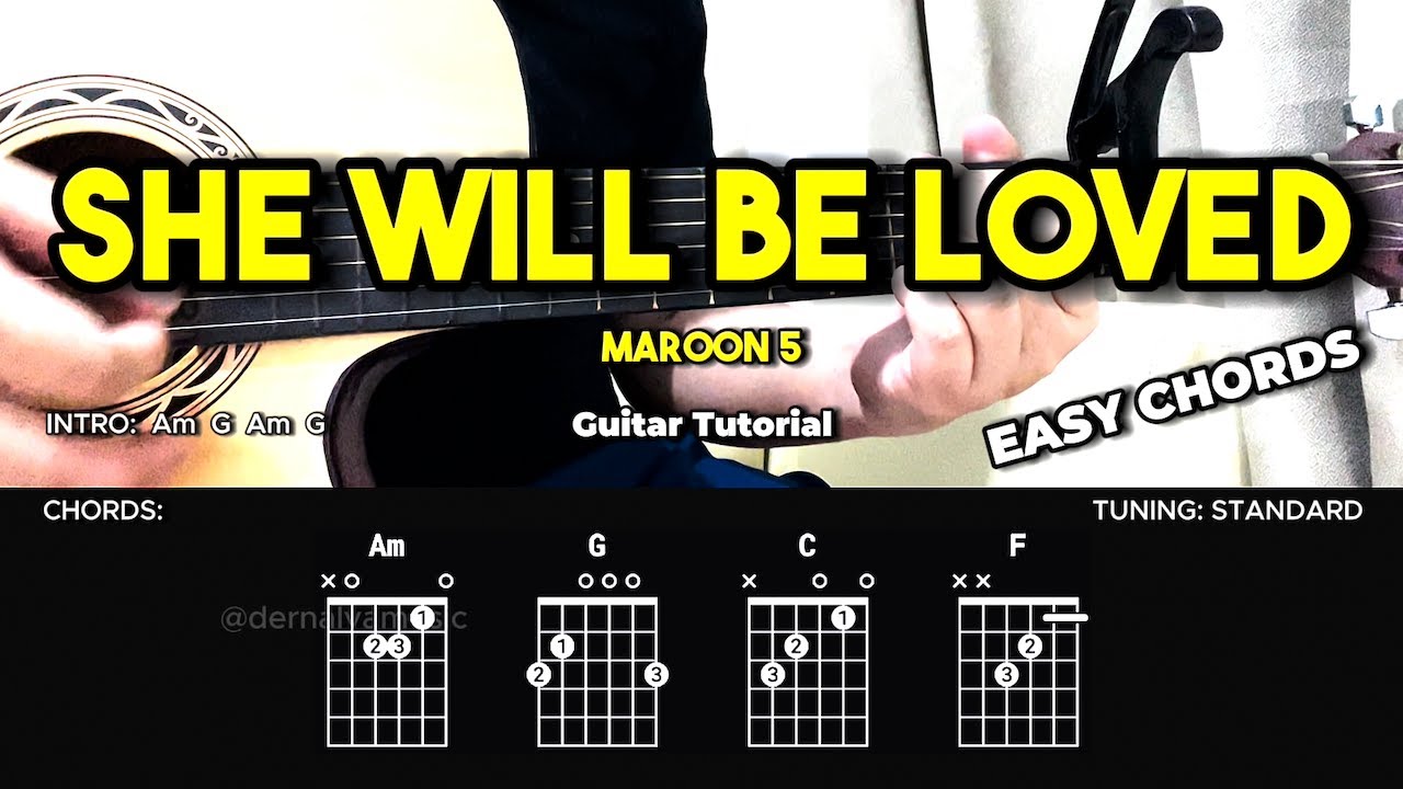 She Will Be Loved - Maroon 5 | Easy Guitar Tutorial For Beginners (CHORDS & LYRICS) #guitarlesson