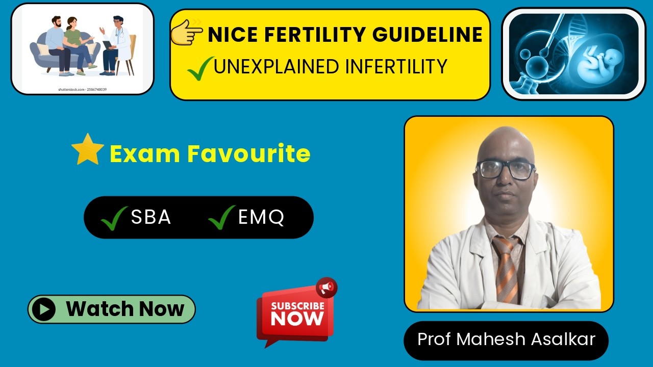 Unexplained infertility: NICE Guideline Explained | Part 2 MRCOG | High-Yield for SBA & EMQ (Part 2)