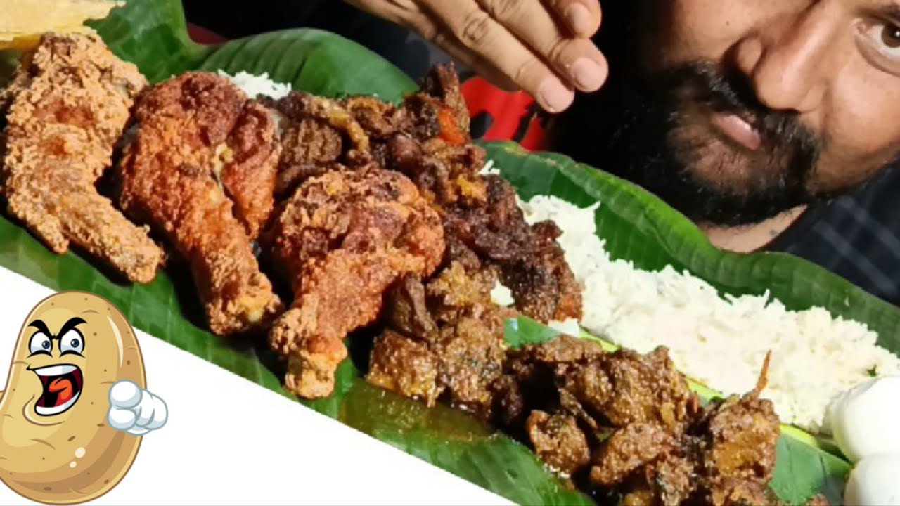 Kerala style,keraako paatma,bufgravy, mutton bhutuwa, chicken leg piece,basmati rice l mukbang 