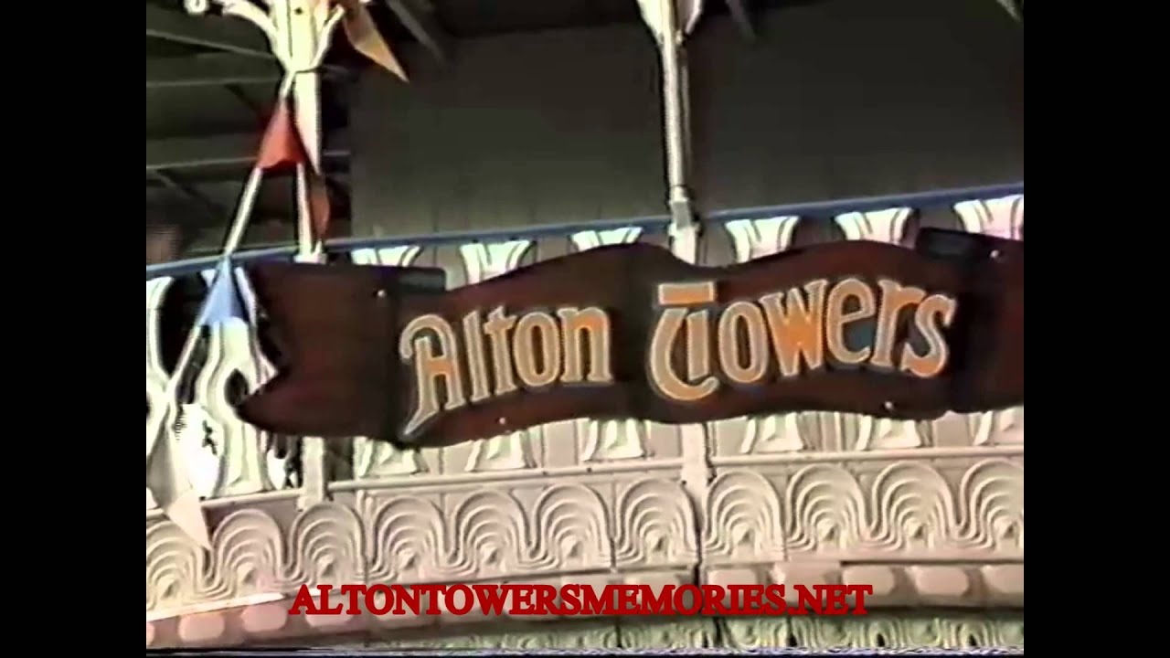 1984 Alton Towers theme park day trip footage featuring Corkscrew, 1001 nights, Railway, Boats etc