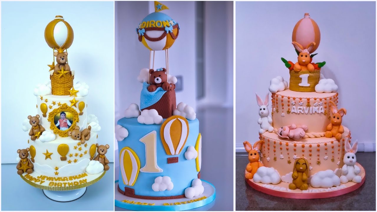 🎈How to make a Hot Air Balloon cake Decorating step- by -step  Tutorials|  Teddy bear topper🧸