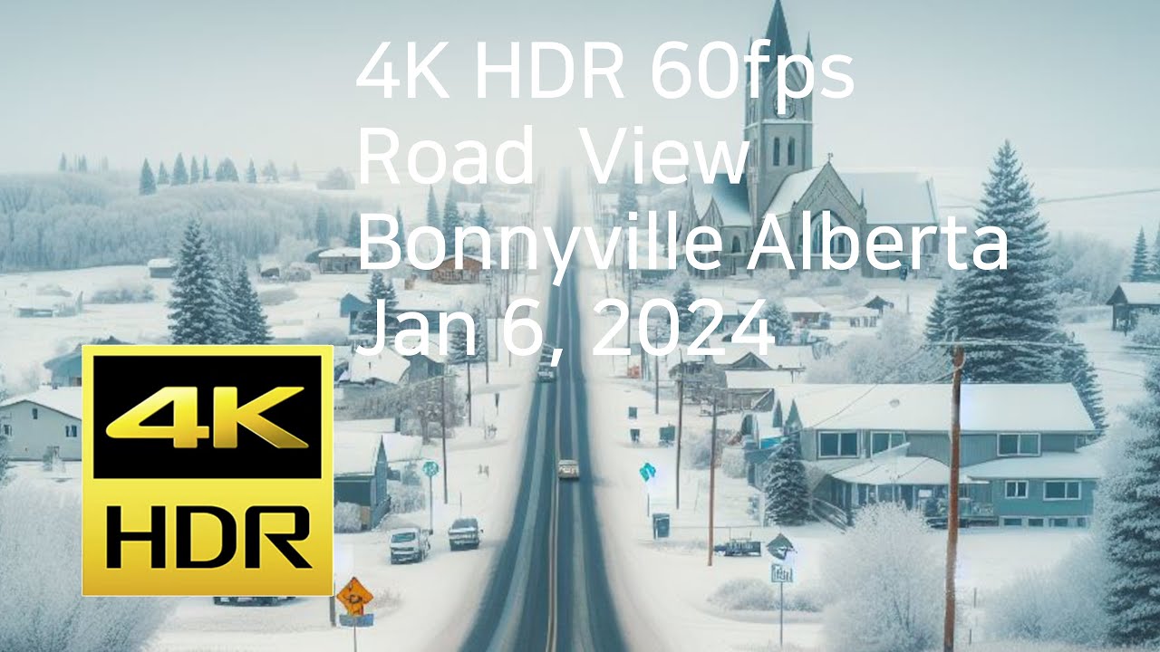 [4K] [HDR] 60fps Road View - Bonnyville Alberta