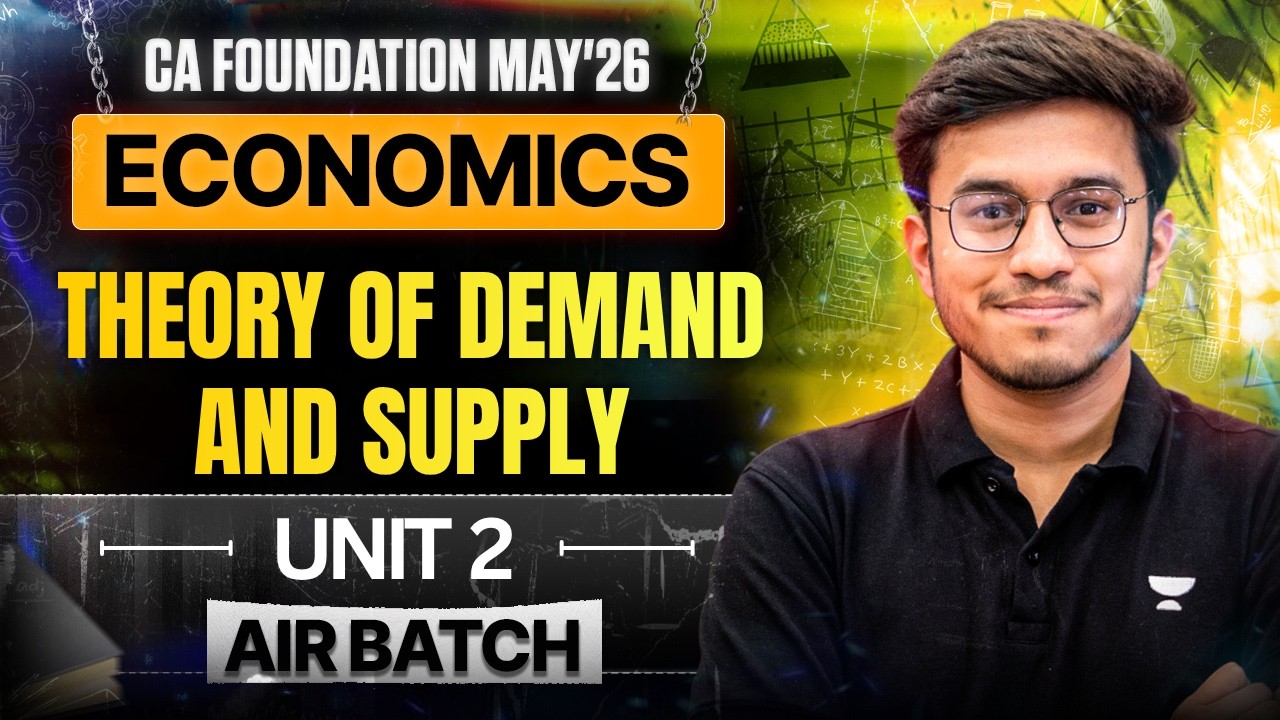 Theory of demand and supply Unit 2 | CA Foundation May 2026 | Business Economics | Aditya Shivhare