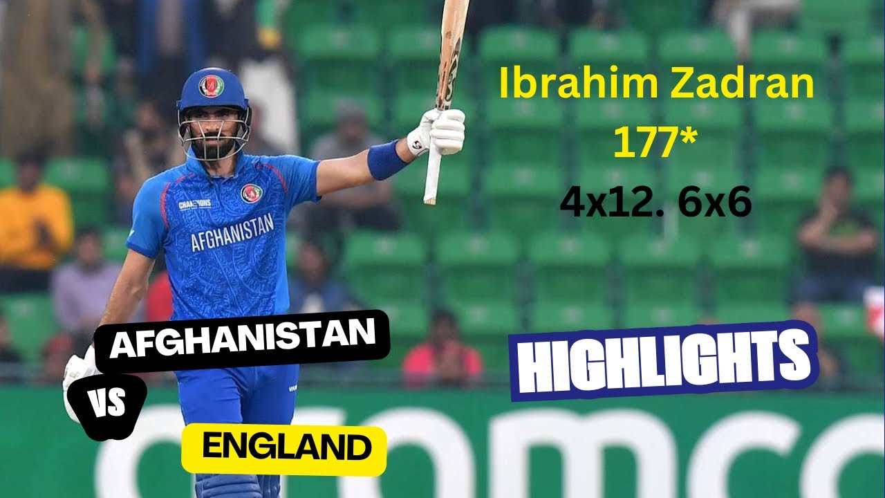 Afghanistan Vs England Highlight￼￼ Ibrahim Zadran amazing inning. afg vs eng (177)👏💪🏏