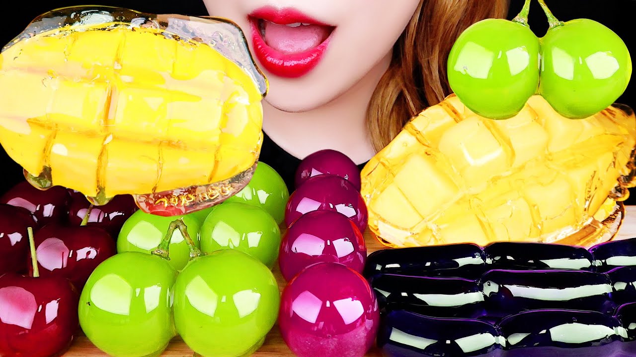 ASMR CANDIED FRUIT *TANGHULU* SHINE MUSCAT, MANGO, CHERRY, GRAPE 탕후루 먹방 EATING SOUNDS MUKBANG