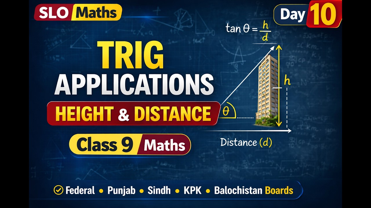 Trig Applications | Height & Distance problem | Angle of Elevation | Class 9 Maths