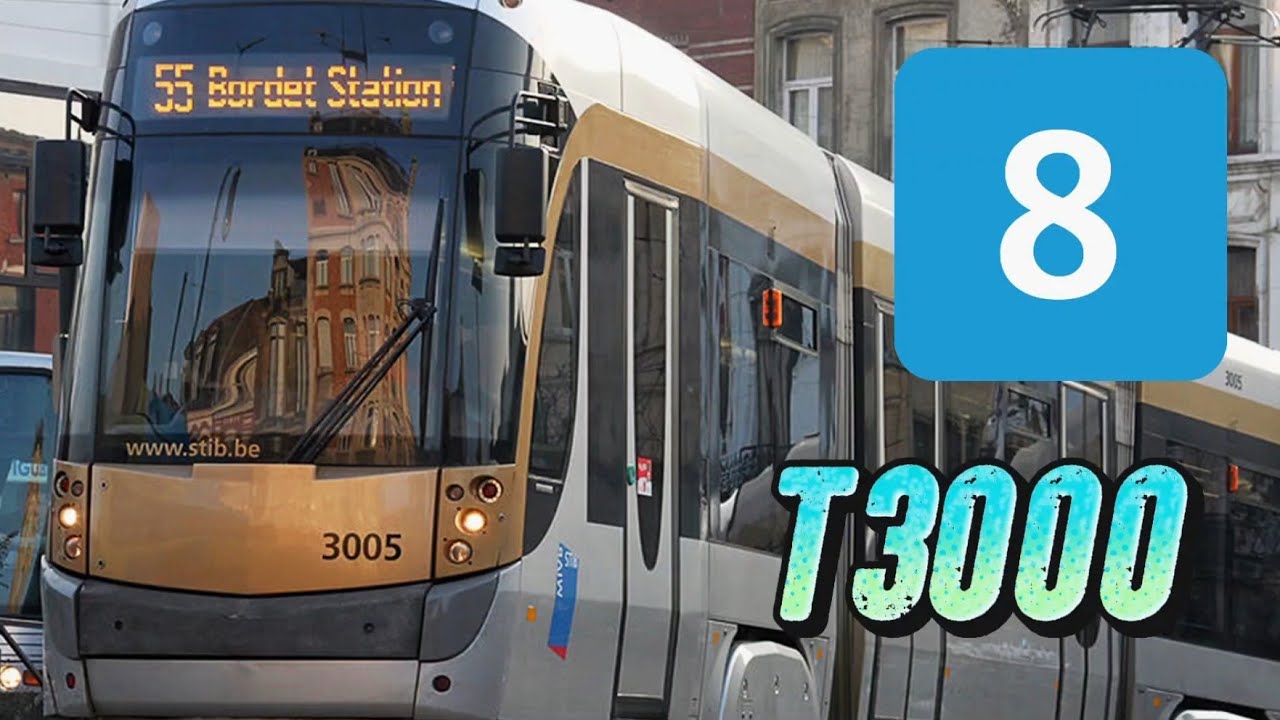 Tramway Bruxelles ligne 8 : trajet en T3000 entre Herrmann-Debrouk et Louise