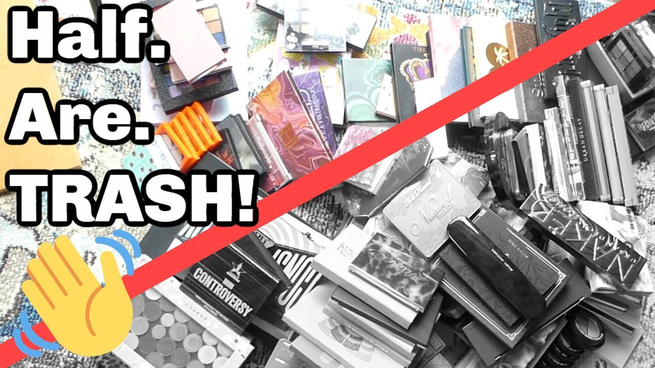 Getting Rid Of *OVER HALF* OF MY EYESHADOW PALETTES!!! | Massive Cutthroat Declutter (2021)