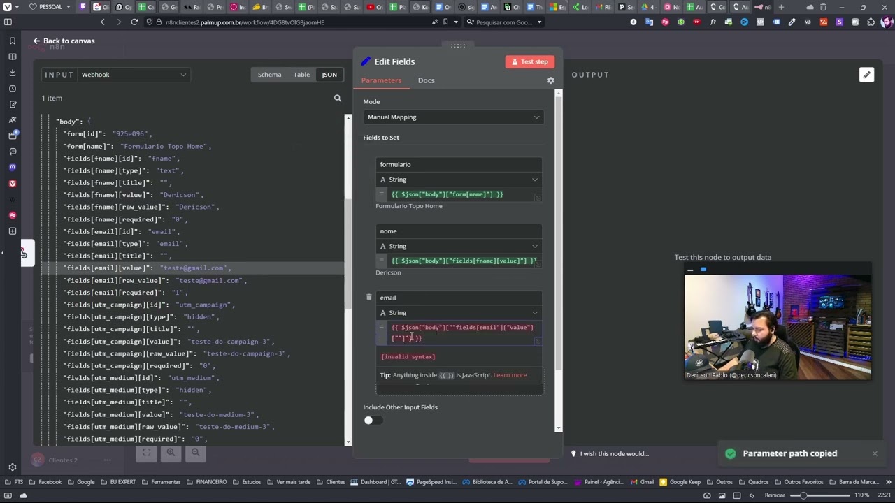 Planilhando envios do formulário do Elementor automaticamente via Webhook com n8n