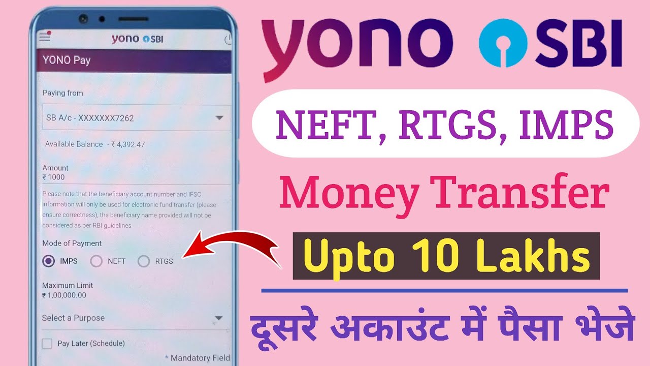 Yono SBI Money Transfer - IMPS NEFT & RTGS | How To Transfer Money From Yono SBI |