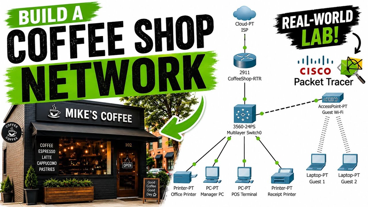 Создание сети для кофейни в Cisco Packet Tracer (пошаговое руководство)