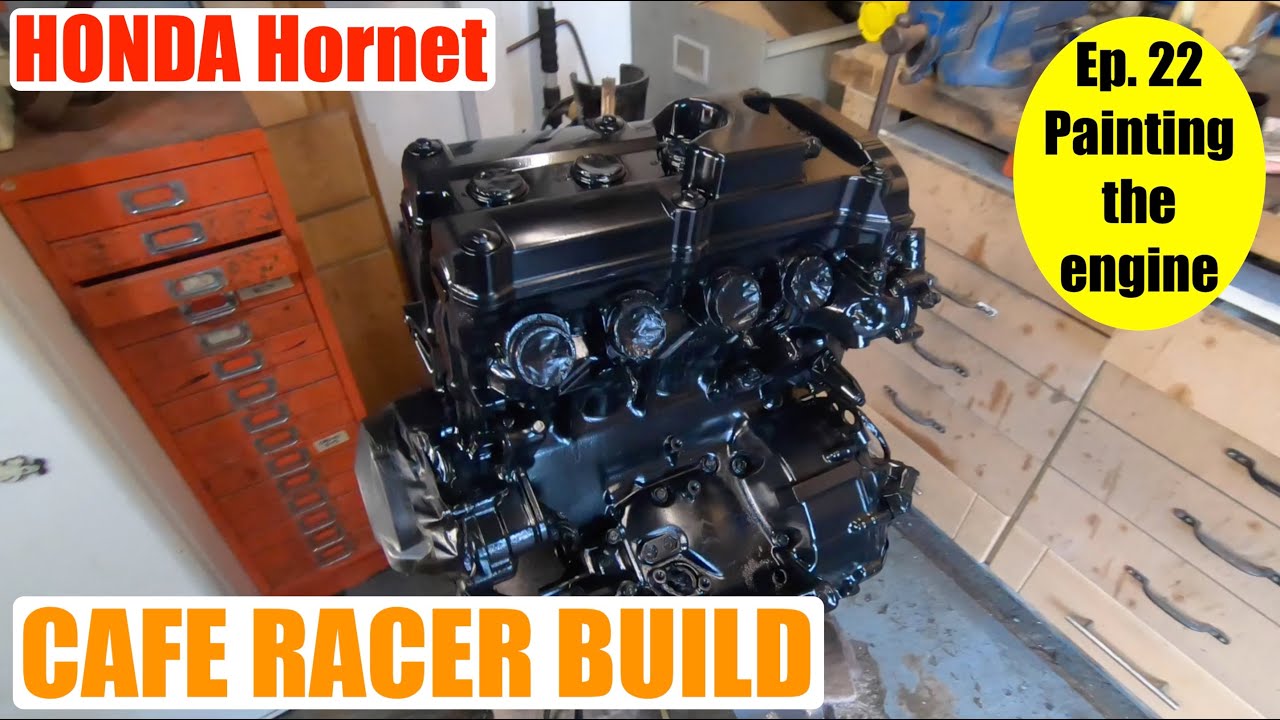 Honda Hornet Café Racer Budget Build - Episode 22 Painting the engine