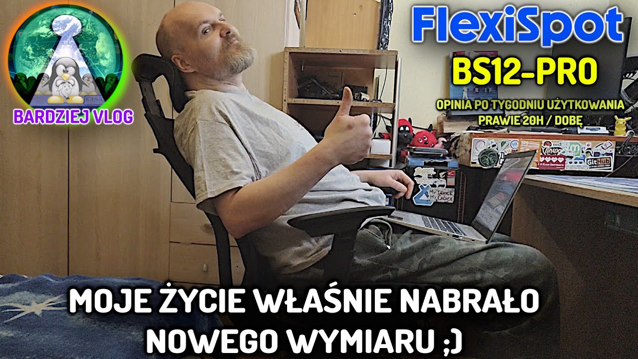Życie na krześle czyli jak BS12 PRO od Flexispot  zmienił moje życie. Linuxiarza bardziej Vlog