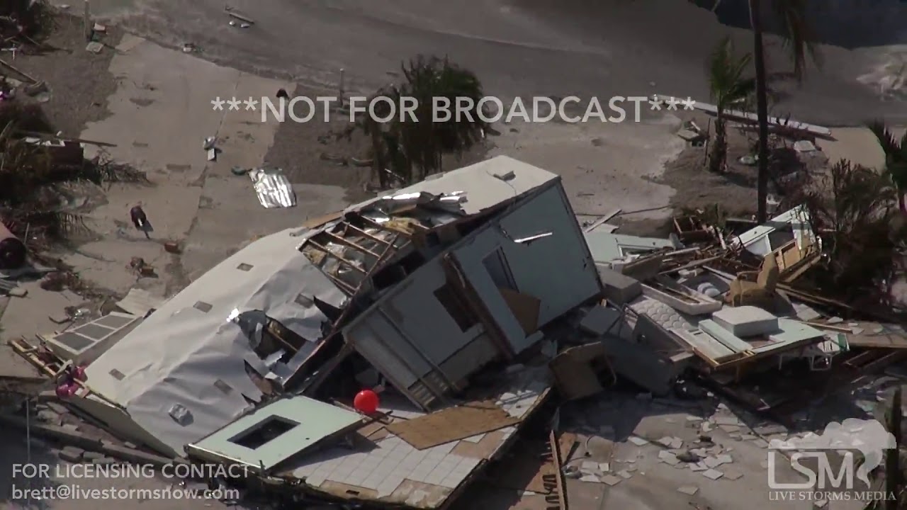 9-12-2017 Summerland Key to Big PIne Key, FL - Helicopter Footage Hurricane Irma Aftermath