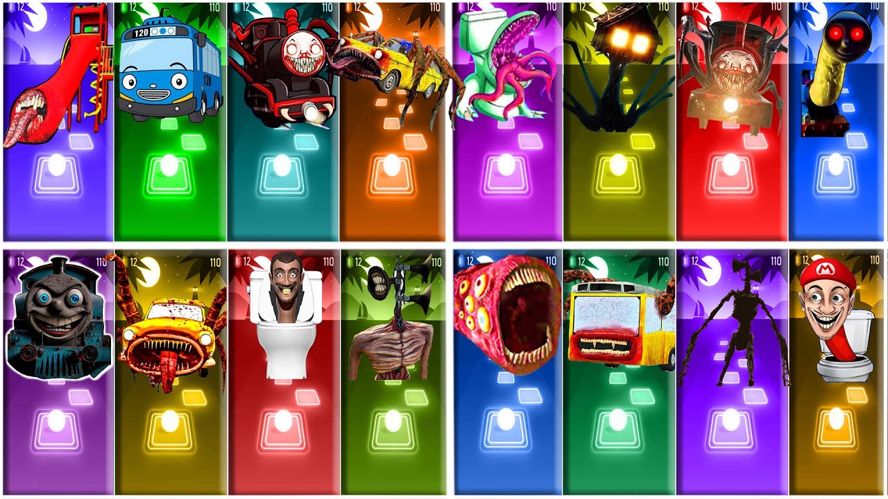 BUS EATER 🆚 EXTRA SLIDE 🆚 SKIBIDI TOILET 🆚 HOUSE HEAD 🆚 ODDBODS | Tiles Hop EDM Rush!