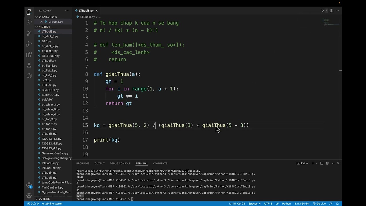 Xây dựng hàm (thủ tục) trong Python (phần 1)
